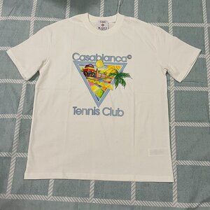 Casablanca Monogrammed White Short-Sleeved T-Shirt